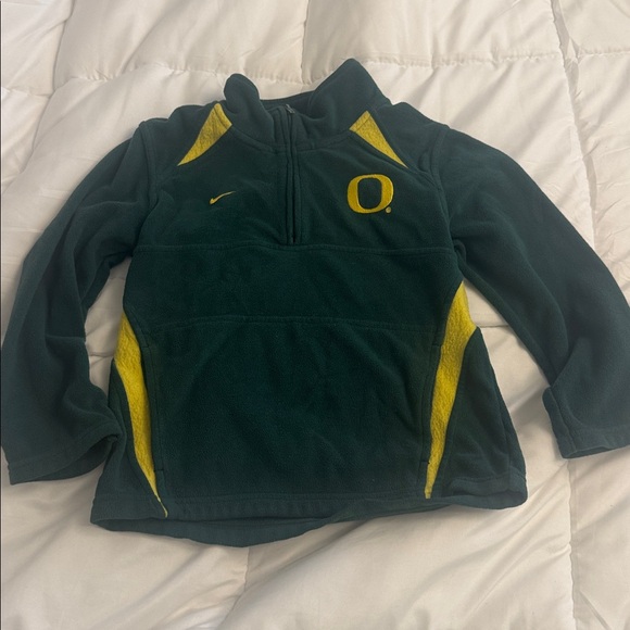 Nike Oregon ducks Dark Green and Yellow Quarter-Zip Pullover - Picture 1 of 4